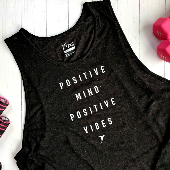 Old Navy Tops - Old Navy Workout Tank / Positive Vibes